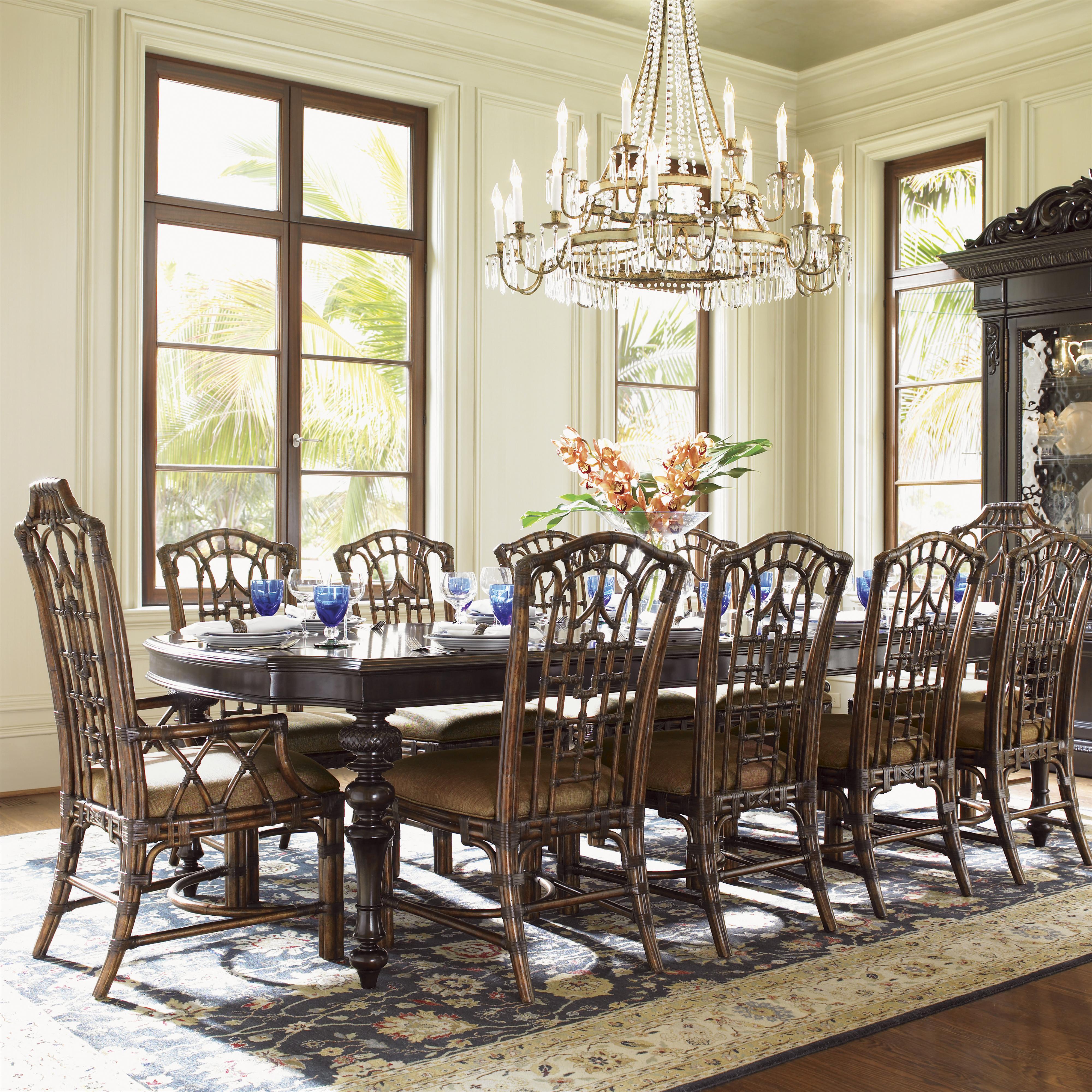 Tommy Bahama Home Royal Kahala 537877426 Islands Edge Rectangular Leg Dining Table Belfort Furniture Table Dining formal